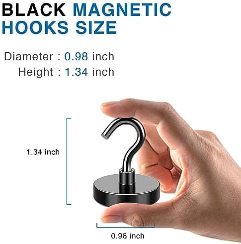 LOVIMAG Magnetic Hooks, Cruise Essentials 2026, 12 Pack-30LBS | Heavy Duty Strong Magnet Hook for Cruise Cabin, Refrigerator Fridge, Ship, Classroom, Kitchen Grills, Black