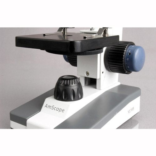 AmScope M150 Series Portable Monocular Student Compound Microscope - 40X-1000X Magnification - Comes with 50 Blank Slides, 100 Cover Slips & More