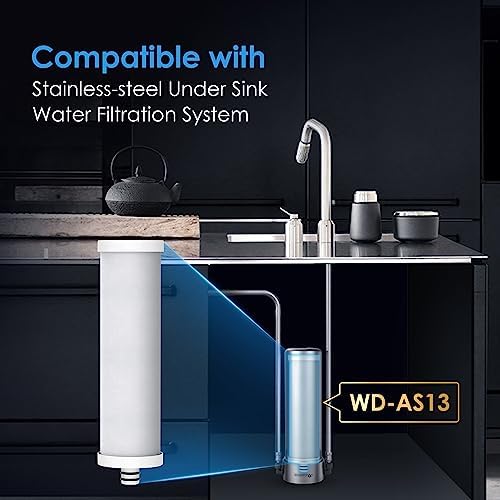 Waterdrop AS13 Under Sink Water Filter System, Reduces Lead, Chlorine, Bad Taste & Odor, PFAS, NSF/ANSI 42 Certified, No Drilling Required with WF13 Replacement Water Filter