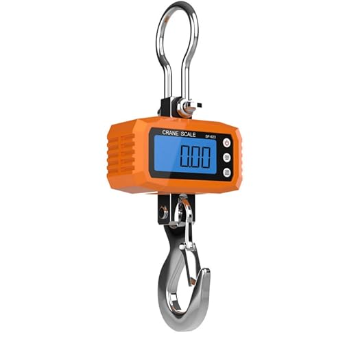 Klau 1000 kg 2000 lb Digital Crane Hanging Scale, Orange | Industrial Heavy Duty, Smart Hoist, For Home Farm Factory Hunting