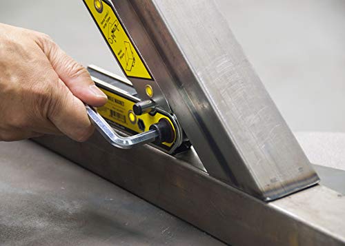 Adjustable Angle Magnetic Square, Angle 30°-270°, Inside/Outside Magnets, Angle Setting Pin, Mag. Pull Force 26 lbs, Welding Square, 4.7", MLA450, Strong Hand Tools (Pack of 2)
