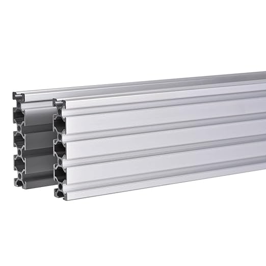 2PCS 20 Series T Slot 2080 Aluminum Extrusion Profile 15.75'',European Standard Anodized Linear Rail for 3D Printer Parts and CNC DIY 400mm Silver(15.75inch)