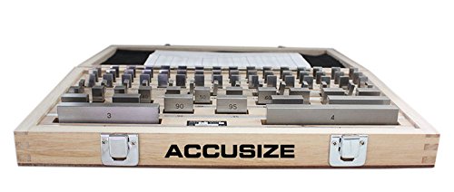 Accusize Steel Gage Block Set, Grade AS-1, 81 Pc, P900-S582 | ASME B89.1.9-2002, Hardened Steel, Corrosion-Resistant, with Certificate of Inspection