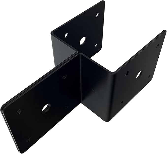 8 Pcs 2" Post to Beam Z Tie Plate Metal Bracket,Deck Joist Hanger Hurricane Ties Plate Fit 2x4 Cross Joist and 4x4 Post Trusses Wood Timber Connectors Table top Fasteners ,Thickness 2 mm,Black