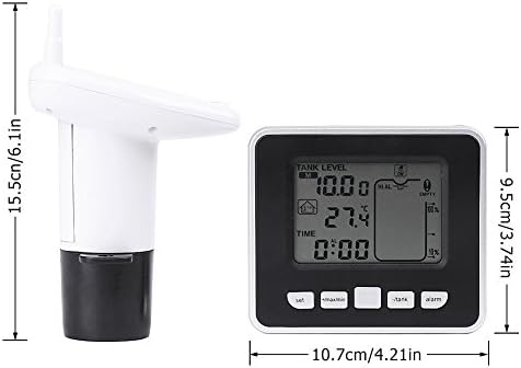 Hilitand Ultrasonic Water Tank Liquid Depth Level Meter with Temperature Display Sensor Water Level Gauge