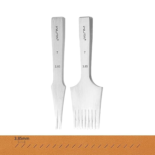 WUTA Leather Chisel All-Polished Die-Steel Puncher French Style Pricking Iron Sharp Leather Punching Tool Kits
