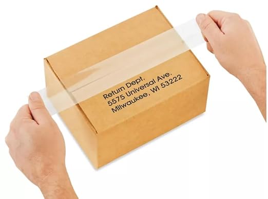 Pre-Cut Return Tape Strips 2" x 12" (Clear) / 100 Rubber-Banded Strips | Ideal for Packaging, Shipping, Mailing, and Office Use - All Packaging Types - Home, Business, and Warehouse Needs