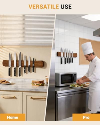 Swaitee Magnetic Knife Holder, 24 Inch, with 6-Pack Self-Adhesive Strips (3.3" × 1.9") – No Drill