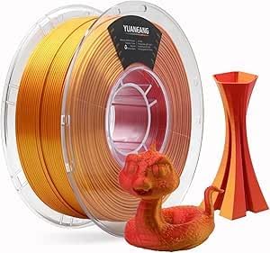 PLA Filament 1.75mm, ±0.03mm Precision, Silk Dual-Color Gradient PLA, 1kg Spool (2.2 lbs), 16-Pack Multicolor Bundle