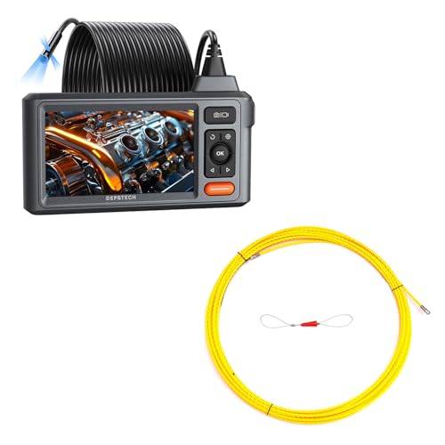 DEPSTECH DS620 50ft Triple Lens Sewer Camera and Fish Tape Bundle