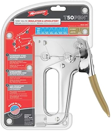 Arrow T50PBN Heavy Duty Manual 2-in-1 Staple Gun and Brad Nailer for Upholstery, Framing, Insulation, Crafts, and Furniture, Silver