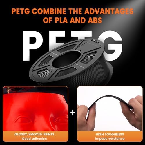 TECBEARS PETG Filament 1.75mm 1KG, 3D Printer Filament PETG Transparent, Strong Toughness, 1KG(330M) Filament High Precision, Dimensional Accuracy ±0.02mm, Transparent