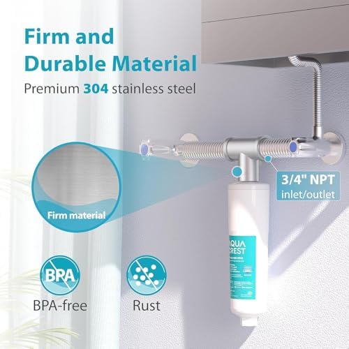 AQUA CREST AP431 AP430SS Whole House Scale Inhibitor Inline Water System and AP431 Replacement Cartridge, Bundle