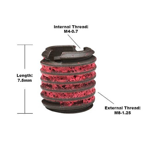 E-Z LOK EZ-450-4 Threaded Inserts for Metal; M4-0.7 Installation Kit, Steel, Black Oxide