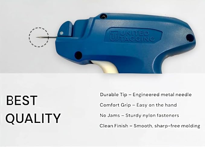 UT-H01 Professional Tagging Gun Kit — Industrial Grade Metal Needle, Price Tag Attacher for Clothing, Retail Store, Warehouse, Consignment — 500 Barbs Fasteners Included