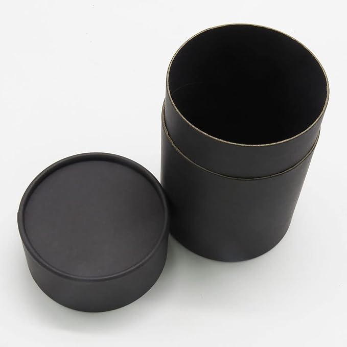 WENPACK 12Pack Paperboard Tube Jar with Lid Round Cardboard Can Packaging Bottle Box Container (2.44" D*4.4" H, Black)
