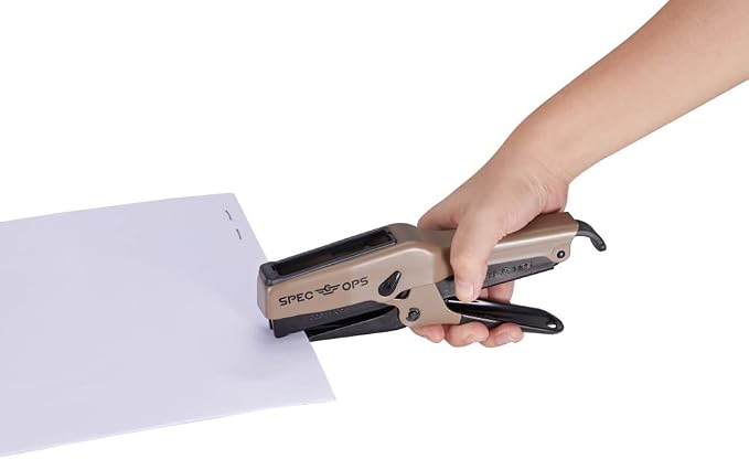 Spec Ops Tools Elite Duty Plier Stapler for Packaging, All-Metal, Compatible with 7/16" Crown, 1/4" and 3/8" Leg Length Staples, 50 Sheet Capacity
