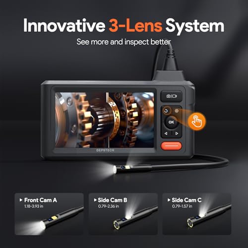 DEPSTECH DS620 50ft Triple Lens Sewer Camera and Fish Tape Bundle
