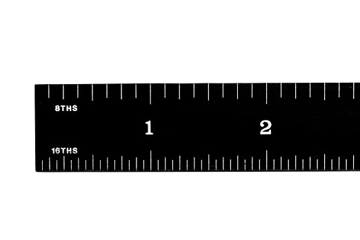 PEC Tools 24" Flexible Machinist Rule, Stainless Steel Ruler with Black Chrome Finish, High-Contrast Easy to Read, 4R Graduaction (1/8", 1/16", 1/32", 1/64"), Made in USA