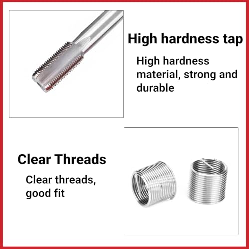 10PCS Thread Repair Kit M18x1.5 Stainless Steel Helicoil Insert Set for Automotive Machine Damaged Screw Holes