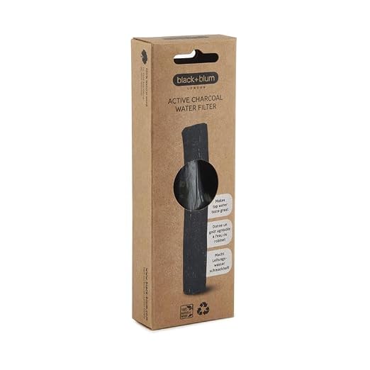 Black + Blum Charcoal Water Filter Sticks | Charcoal Filter Hydration Old Japanese Tradition, Lasting 6 Months Each, Wood Black (1 Piece)