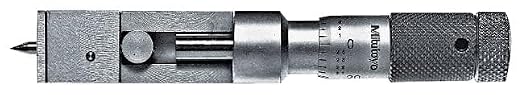 Mitutoyo 147-104 Can Seam Micrometer, 0-0.5" Range, 0.001" Graduation, ±0.00012" Accuracy, Ratchet Stop, Vernier Scale, Satin Chrome Finish, Durable Tool Steel Construction | 0.001" Graduation, 0.00012" Accuracy, Ratchet Stop, Vernier Scale, Satin Chro...