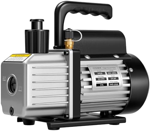 VIVOHOME 3.5 CFM 1/4 HP HVAC Vacuum Pump 110V for AC Refrigerant Systems with Oil Bottle and HVAC Manifold Gauge Set for R134a R1234yf R410a R32 with 5ft Hoses Quick Couplers