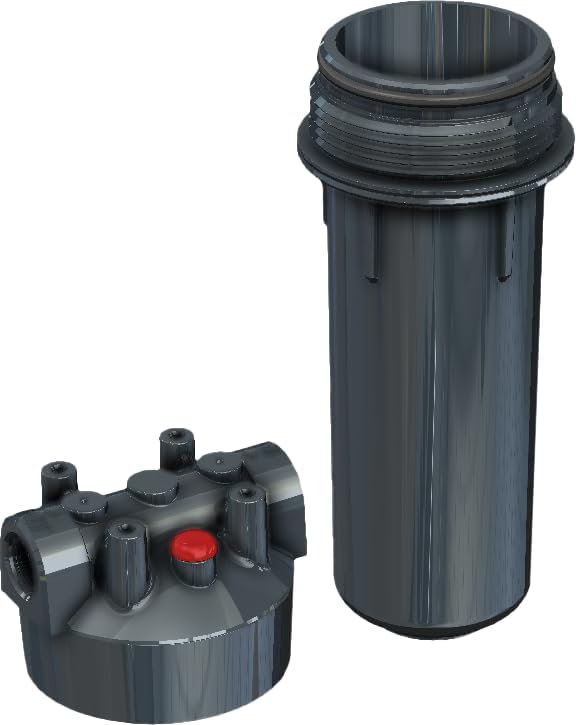 Pentair Pentek R50067 Dura-Series Standard Water Filter Housing, 3/4" NPT #10 Opaque Sump with Mounting Cap and Pressure Relief Button, 10-Inch, Slate/Slate