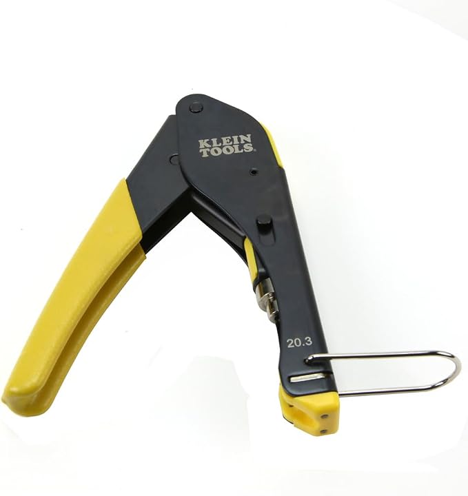 Klein Tools 80151 Coax Cable Compression Crimper and Stripper Set with 10-Pack of RG6/6Q F-Connectors for Fast and Reliable Installation, 3-Piece