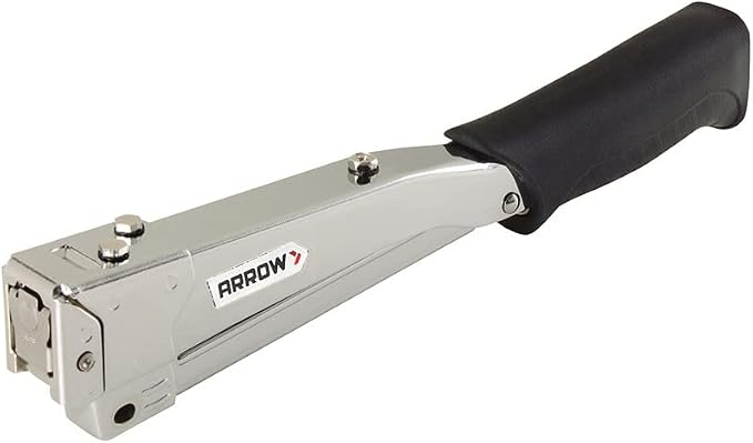 Arrow HT55BL Hammer Tacker, Manual Stapler for Construction and Insulation, Ergonomic Grip Handle, Dual-Capacity Rear-Load Magazine, Fits 1/4”, 5/16", or 3/8" Staples, Silver (Pack of 4)