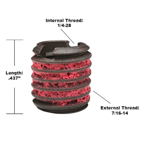 E-Z LOK EZ-329-428 Threaded Inserts for Metal, 1/4-28 Installation Kit, Steel, Black Oxide