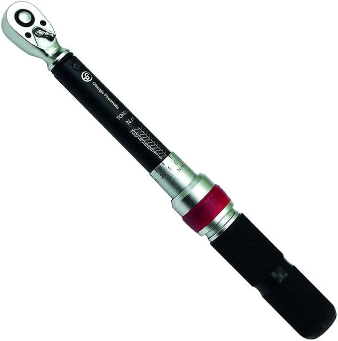 Chicago Pneumatic CP8905E - Manual Torque Wrench (Metric), 1/4 Inch, Torque (Min/Max) 5-20 ft. lbf / 5-25 Nm, Automotive, Bike Torque Wrench, Car Garage, Home Improvement Hand Tool, Heavy Duty