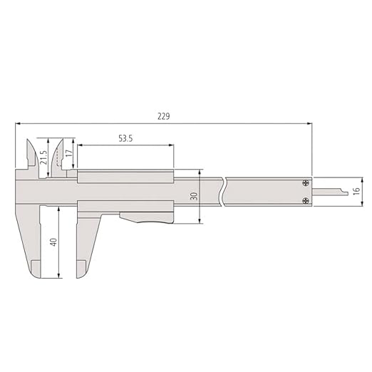 Mitutoyo 531-128 Vernier Calipers, Stainless Steel, for Inside, Outside, Depth and Step Measurements, Inch/Metric, 0"/0mm-6"/150mm Range, +/-0.0011"/0.03mm Accuracy, 0.001"/0.02mm Resolution, 40mm Jaw Depth | Stainless Steel