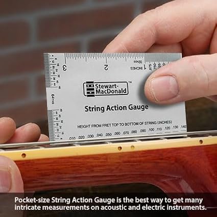 StewMac Basic Guitar Setup Kit - Inches | Includes String Action Gauge, 18" Precision Straightedge, and 9 Understring Radius Gauges | Professional, Accurate, and Easy to Read Luthier Tools