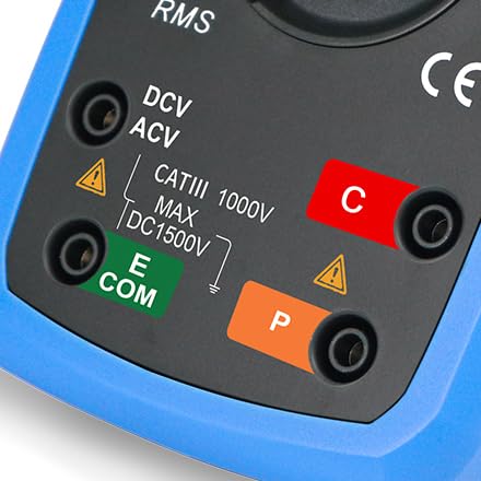 Digital Ground Resistance Tester, True RMS Earth Meter AC/DC Voltage Multimeter Backlight LCD Data Hold Rechargeable Full Test Kit for Electrician Ground Lightning Test