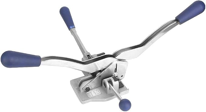 Walfront 3 in 1 Strapping Tool, Manual Banding Tool for 1/2-5/8 inch PP Strap, Steel Tensioner Sealer Cutter for Pallet Packaging, Heavy Duty Fastening Snapping Cutting