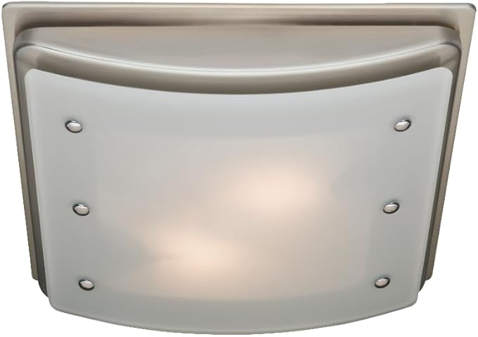 Good Housekeeping Buckingham (90064) 100 CFM 2.0 Sones Decorative Bathroom Ventilation Exhaust Fan with Light & Night-Light, Brushed Nickel