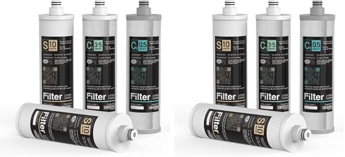 Frizzlife M3005 Replacement Filter Cartridge Set (8 Pack) For SK99,SP99,SK99 NEW and SP99 NEW Under Sink Water Filter System
