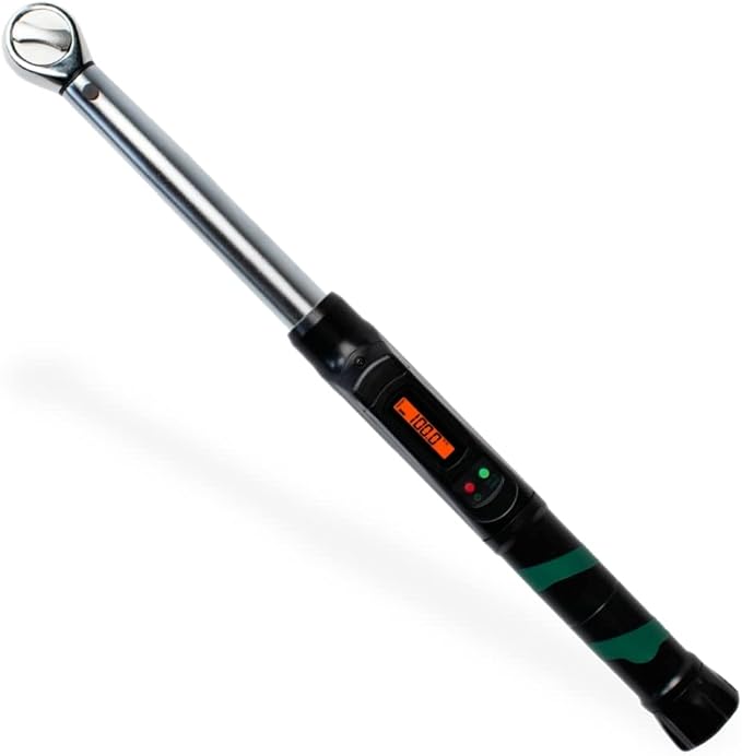 eTORK 3/8" Digital Torque Wrench, 10-100 ft-lb Electronic Torque Tool | 3/8" Drive With Backlit Display for Automotive Maintenance, Motorcycle Service, Bicycle Assembly, & Small Engine Repairs