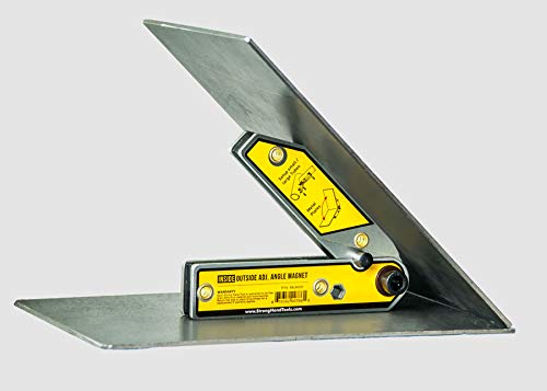 Adjustable Angle Magnetic Square, Angle 30°-270°, Inside/Outside Magnets, Angle Setting Pin, Mag. Pull Force 26 lbs, Welding Square, 4.7", MLA450, Strong Hand Tools (Pack of 2)
