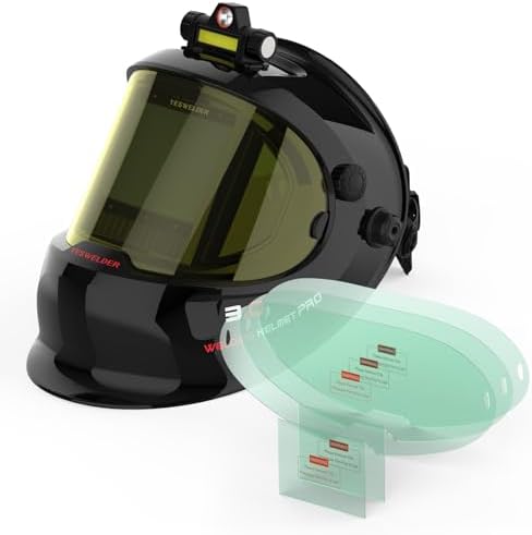 YESWELDER Welding Helmet with LED, Digital Filter, Side View & Replacement Lens