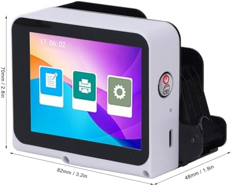 Zunate 2 in 1 Handheld Inkjet Printer - 12.7mm Portable Inkjet Printing Machine with Touchscreen, Multi Languages Materials for Barcode Date Label Batch Number