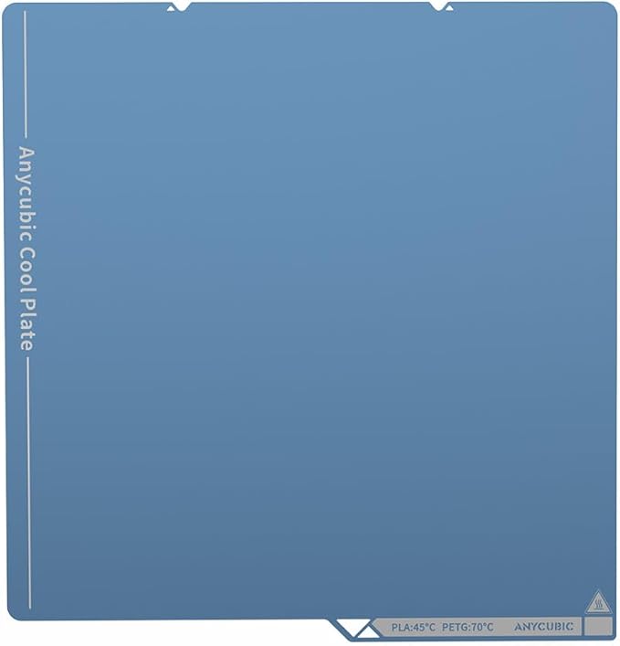 Anycubic Cool Plate for Anycubic Kobra S1/Kobra S1 Combo/Kobra X/Kobra X Combo/Kobra S1 ACE 2 Pro Combo/Kobra 4/Kobra 4 Combo, Energy Saving Low Temperature Printing, Firm Adhesion, 250x250mm