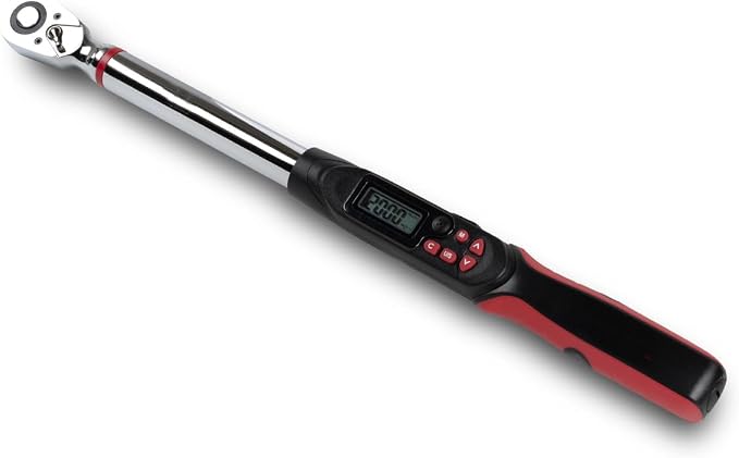 Tapha Tools 1/2 inch Digital Torque Wrench 7.4-147.5 ft-lbs (10-200 N-m) Torque Range ±2% Accuracy, LED and Buzzer Notification, Preset Memory, ISO 6789 Tested and Calibrated