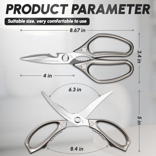 MEN WITH THE POT 16 Inch Acacia Wood Magnetic Knife Strip & Heavy Duty Stainless Steel Kitchen Shears Set, Multi-Purpose Kitchen Organizer & Cutting Tools