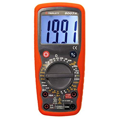 Triplett 9007A High Performance 2000 Count Digital Multimeter with Certificate of Calibration to NIST