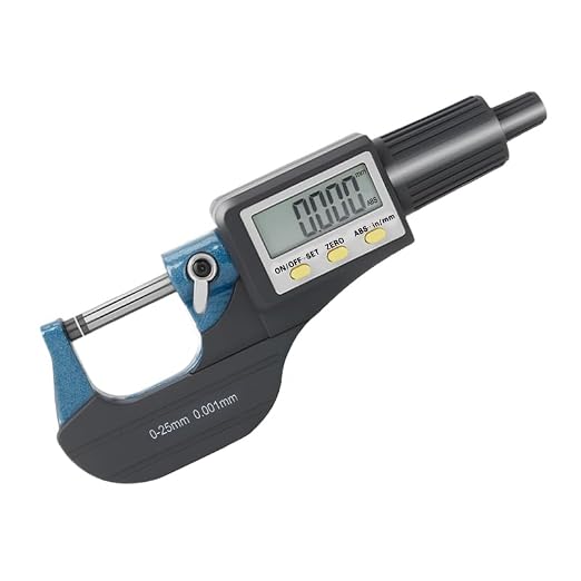 Beslands Digital Electronic Display Micrometer 0-1" / 0-25mm Gauge 0.00005" / 0.001mm Thickness Measuring Tools for Mechanics Inch/Metric Calipers, Machinist Micrometer, Protective Case with Battery