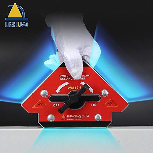 LISHUAI Unique Design On/Off Switch Strong Neodymium Arrow Welding Magnet/Magnetic Angle Welding Clamp 45 90 135 Degrees 92 LBS