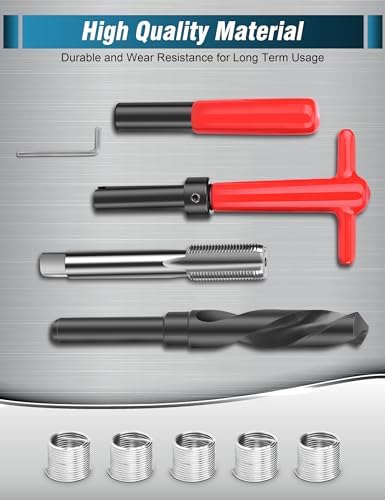 M18x1.5 Thread Repair Kit, 10 Pcs Helicoil Thread Repair Kit Thread Chaser Set, Portable Thread Metric Inserts Repair Kits Helicoil Thread Repair kit, Compatible Hand Tool Set for Auto Repairing