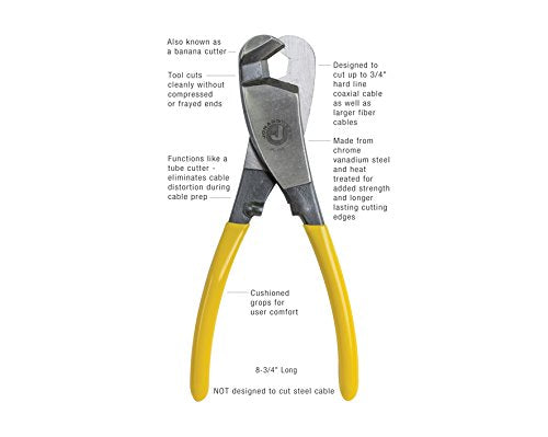 Jonard Tools JIC-750 Hardline COAX & Fiber Cable Cutter, Up to 3/4" Diameter